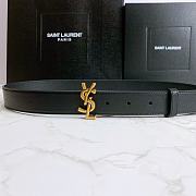 YSL belt in calfskin black 3cm - 2