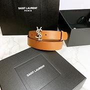 YSL belt in calfskin brown 3cm - 1