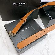 YSL belt in calfskin brown 3cm - 4