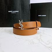 YSL belt in calfskin brown 3cm - 2