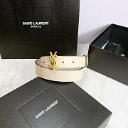 YSL belt in calfskin white 3cm - 1