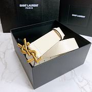 YSL belt in calfskin white 3cm - 5