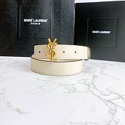 YSL belt in calfskin white 3cm - 4