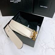 YSL belt in calfskin white 3cm - 2