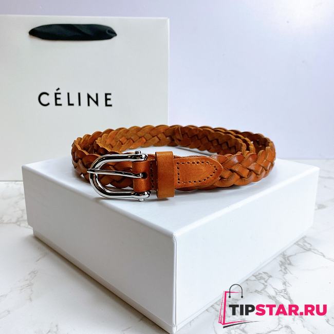 Celine belt cowhide leather brown 2cm - 1