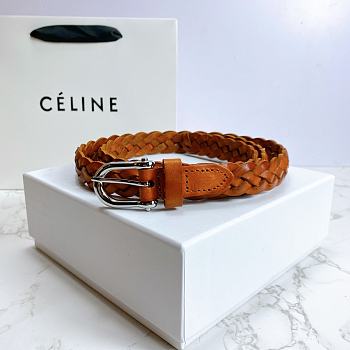 Celine belt cowhide leather brown 2cm