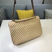YSL Collège large in quilted leather beige 32cm - 3