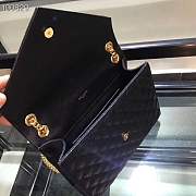 YSL Envelope large bag in mix matelassé grain de poudre embossed leather black 31cm - 6