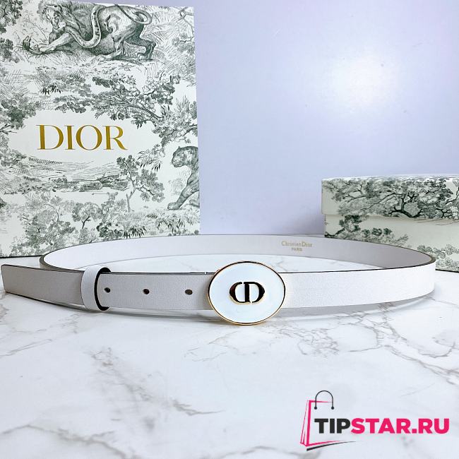 Dior Teddy-D belt white smooth calfskin 2cm - 1