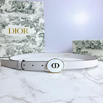Dior Teddy-D belt white smooth calfskin 2cm
