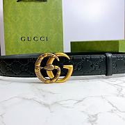 Gucci Leather belt with double G buckle with snake - 6