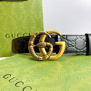 Gucci Leather belt with double G buckle with snake - 5