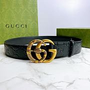 Gucci Leather belt with double G buckle with snake - 4