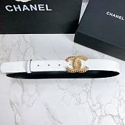 Chanel leather belt in white 3cm 000 - 1
