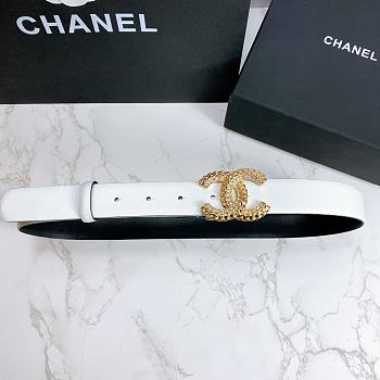 Chanel leather belt in white 3cm 000