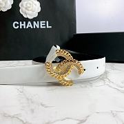 Chanel leather belt in white 3cm 000 - 2