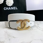 Chanel leather belt in white 3cm 000 - 3