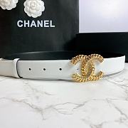 Chanel leather belt in white 3cm 000 - 4