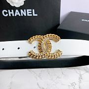 Chanel leather belt in white 3cm 000 - 5
