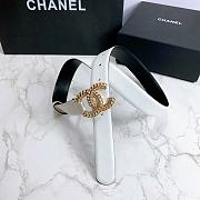 Chanel leather belt in white 3cm 000 - 6