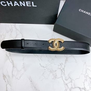 Chanel leather belt in black 3cm 000