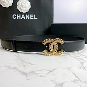 Chanel leather belt in black 3cm 000 - 4