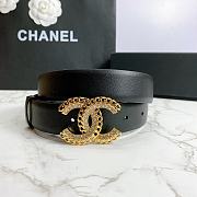 Chanel leather belt in black 3cm 000 - 5
