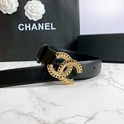 Chanel leather belt in black 3cm 000 - 6