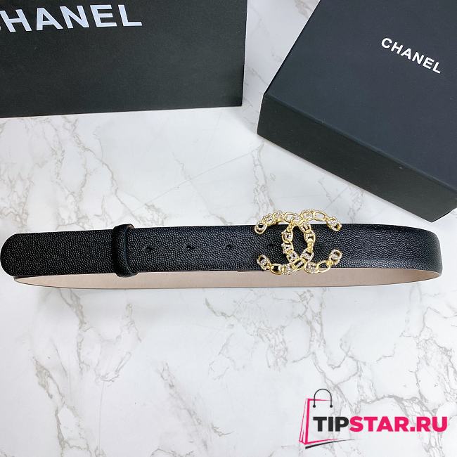 Chanel leather belt in black 3cm 001 - 1