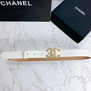 Chanel leather belt in white 3cm 001 - 1