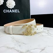 Chanel leather belt in white 3cm 001 - 3