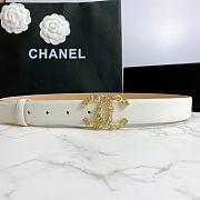 Chanel leather belt in white 3cm 001 - 4