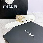 Chanel leather belt in white 3cm 001 - 5