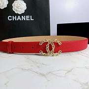 Chanel leather belt in red 3cm 001 - 6