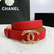 Chanel leather belt in red 3cm 001 - 4