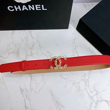 Chanel leather belt in red 3cm 001