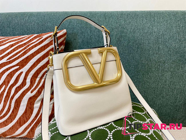 Valentino Supervee calfskin handbag white 20cm - 1