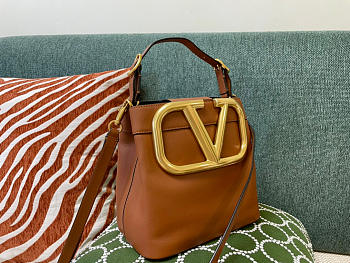 Valentino Supervee calfskin handbag brown 20cm