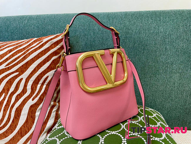 Valentino Supervee calfskin handbag pink 20cm - 1