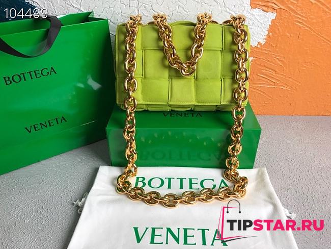 Bottega Veneta Chain cassette suede crossbody bag kiwi 26cm - 1