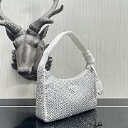 Prada Satin mini-bag with artificial crystals in white 22cm - 4
