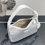 Prada Satin mini-bag with artificial crystals in white 22cm - 5