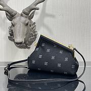 Fendi First small black flannel bag with embroidery 26cm - 4