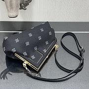 Fendi First small black flannel bag with embroidery 26cm - 2