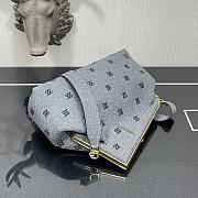 Fendi First small grey flannel bag with embroidery 32.5cm - 6