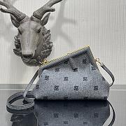 Fendi First small grey flannel bag with embroidery 26cm - 1