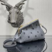 Fendi First small grey flannel bag with embroidery 26cm - 5