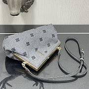 Fendi First small grey flannel bag with embroidery 26cm - 6