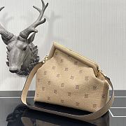 Fendi First medium beige flannel bag with embroidery 32.5cm - 5