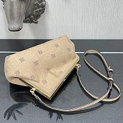 Fendi First small beige flannel bag with embroidery 26cm - 3